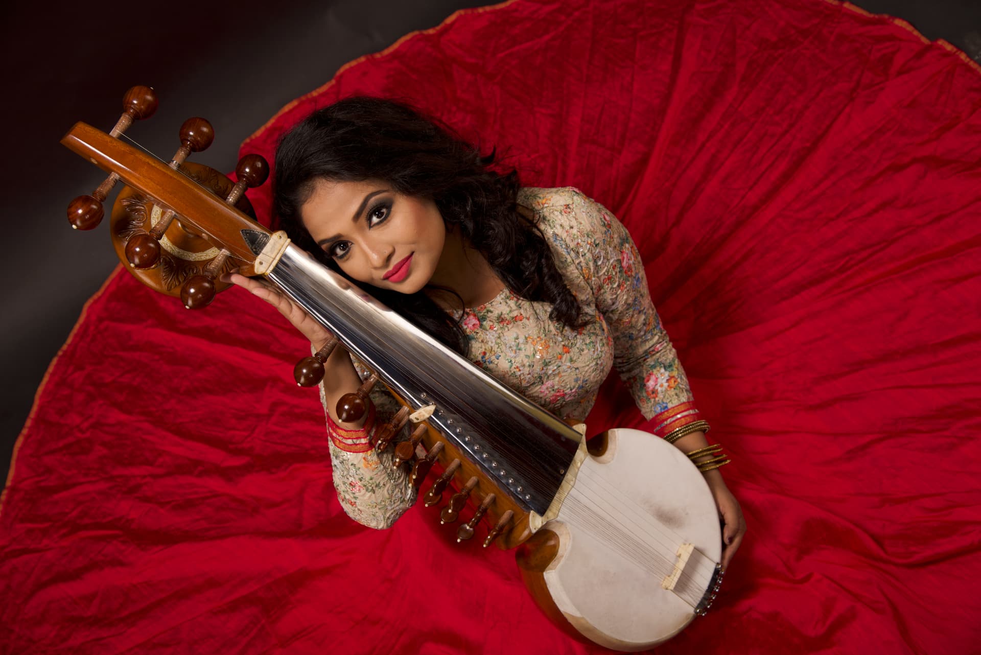 Debasmita Bhattacharya performing sarod